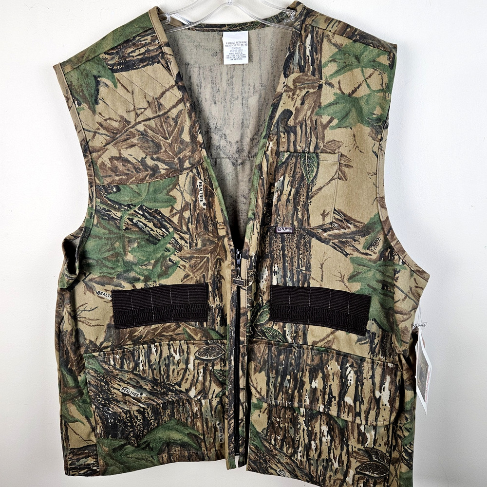 Vtg Walls Vest Mens XL Camouflage Game Bag Realtree Hunting Pockets USA NWT